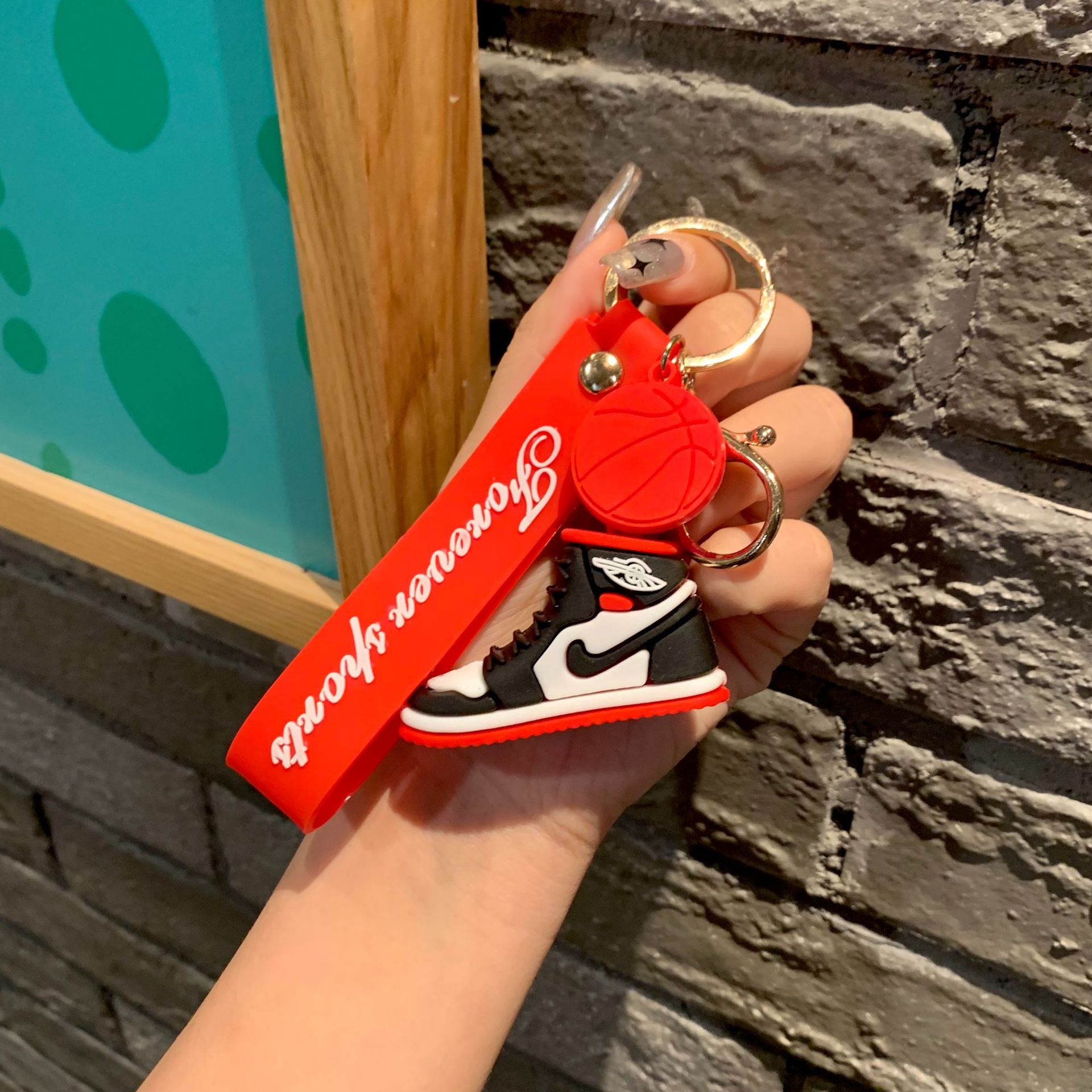 Silicone Sneaker Keychain Vibrant Colors Lightweight Sporty Charm 3