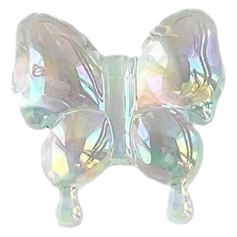 Transparent Plating Butterfly Acrylic Beads 29mm 50pcs 5