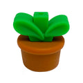 Silicone 3D Focal Beads Flowerpot Grass With Leaf Cluster 20pcs 6