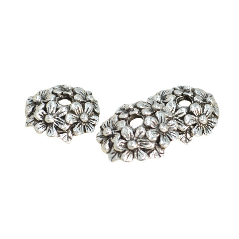 Alloy Flower Bead Caps 12mm Antique Silver Cluster 100pcs 5