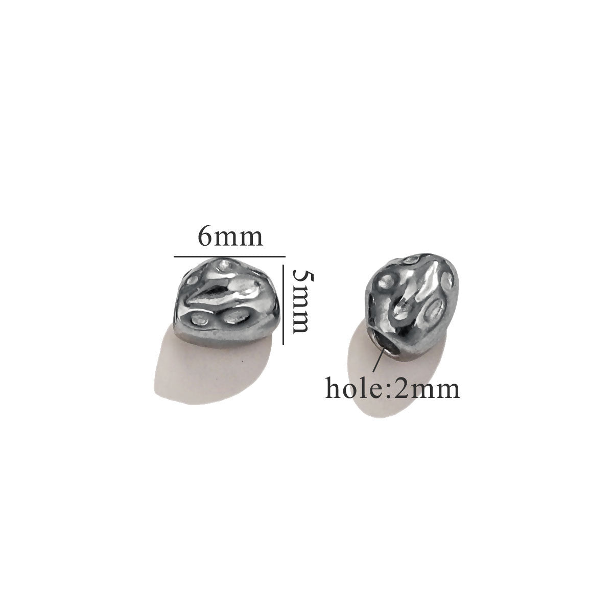 Stainless Steel Baroque Metal Beads Textured Vintage Style 20pcs 22