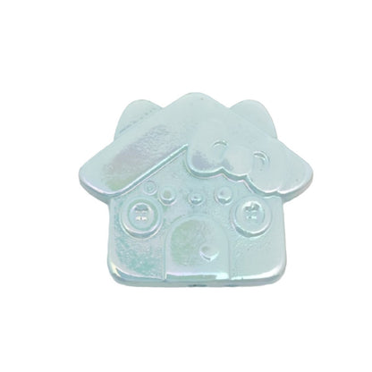 Plating Cat House Acrylic Flat Beads 30mm Pastel Colors 50pcs 5