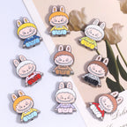Cheerful Bunny Ear Metal Beads 24mm Colorful Enamel Alloy 10pcs