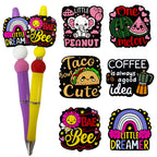 Silicone Focal Beads Fruit Elephant Rainbow Little Dreamer Text 20pcs
