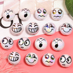 UV Plating Round Acrylic Beads 16mm Funny Emoji Faces 50pcs 2