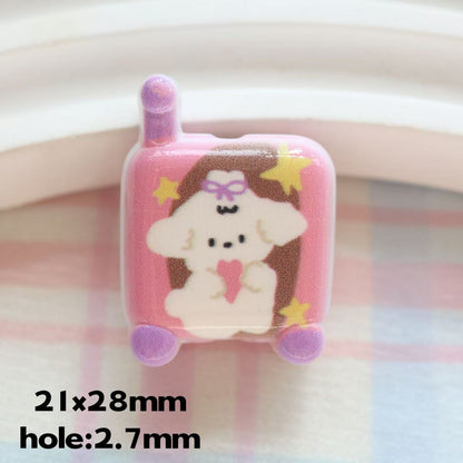 Double-Sided Printed Cartoon Square Acrylic Beads 21mm 20pcs 7
