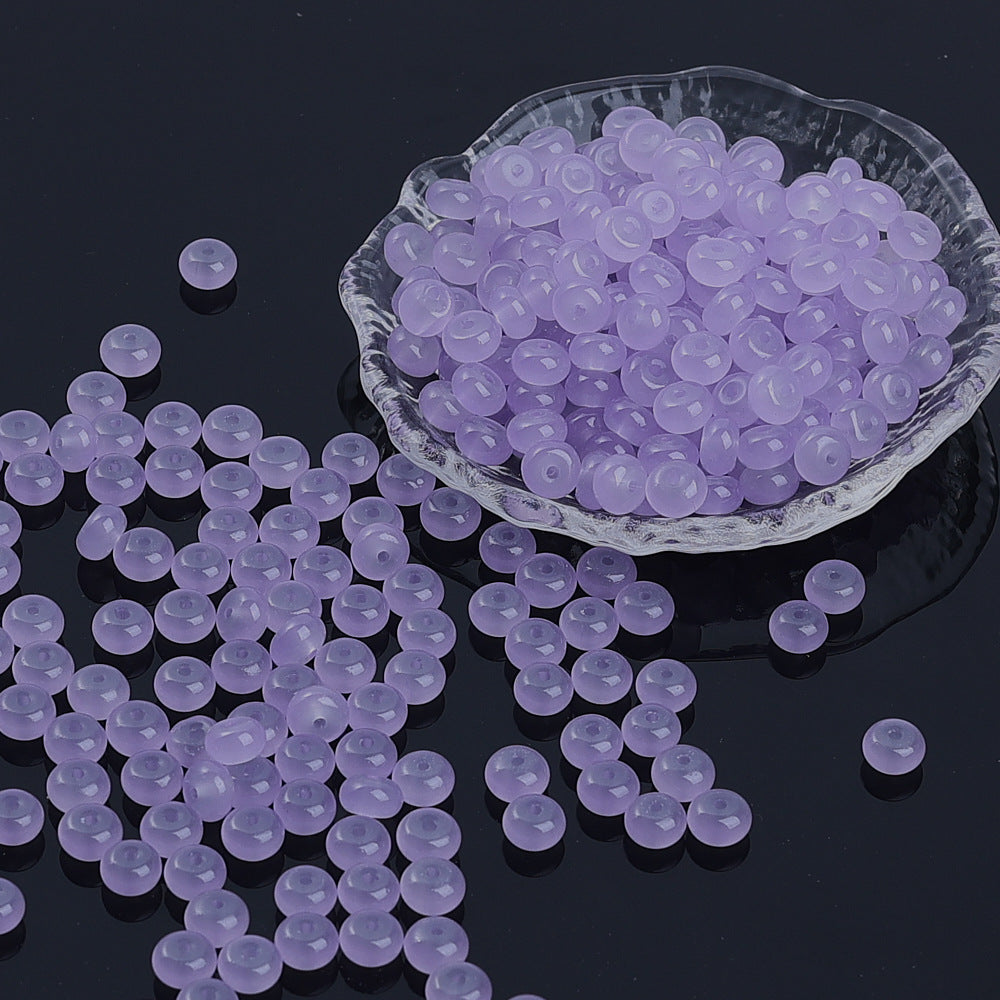Glass Rondelle Spacer Beads 8mm Semi Transparent Imitation Jade 100pcs 17