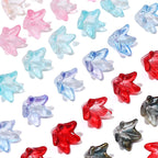 Lily Flower Glass Beads 13mm Transparent Mixed Colors 20pcs 5