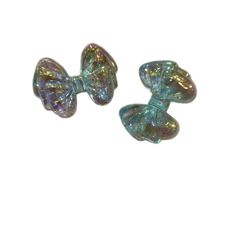 Glow Bow Acrylic Beads 19x27mm Glitter Filled Glow in the Dark 100pcs 5