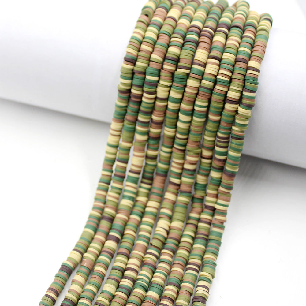 Flat Disc Clay Beads 6mm Colorful Matte Polymer 10strands 15
