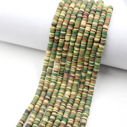 Flat Disc Clay Beads 6mm Colorful Matte Polymer 10strands 15