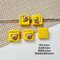Square Teddy Bear and Luggage Metal Beads 12mm Colorful Painted 10pcs 19