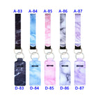 Marble Pattern Neoprene Chapstick Sanitizer Holder Keychain 10pcs 3