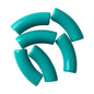 Halo Elbow Tube Acrylic Beads 36mm Glossy Curved Mixed Colors 50pcs 25