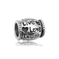 Heart Metal Beads Large Hole Antique Silver Tone 50pcs 11