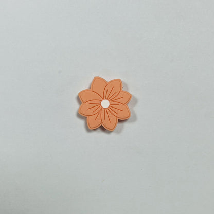 Silicone Focal Beads Flower Macaron Color Etched Petal Design 20pcs 12
