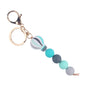 Silicone Hot Air Balloon Beaded Keychain Colorful Gradient Charm 10