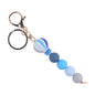 Silicone Hot Air Balloon Beaded Keychain Colorful Gradient Charm 7