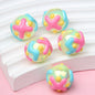 Painted Acrylic Beads 16mm Cream Colored Textured Pastel Doodles 10pcs 3