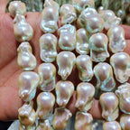 Imitation Pearl Glass Beads Irregular Shape Pastel Reflections 5pcs