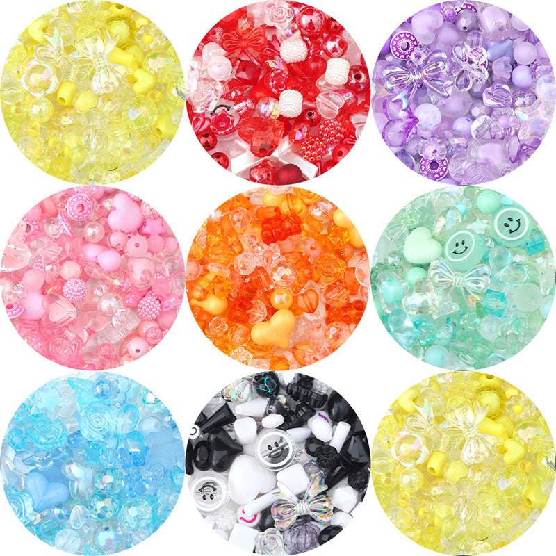 Mixed Style Acrylic Beads Colorful Hearts Bows Gems Assorted 5