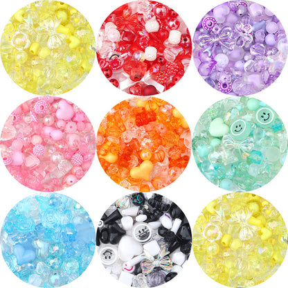 Mixed Style Acrylic Beads Colorful Hearts Bows Gems Assorted 5