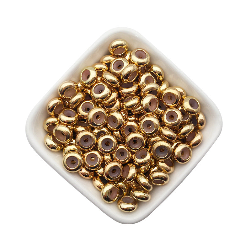 Stainless Steel Crimp Metal Beads 8mm Smooth Large Hole 20pcs 6
