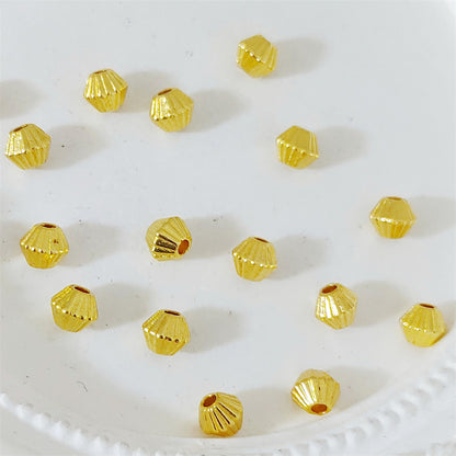 Alloy Rhombus Spacer Beads 4mm Striped Tibetan Style 100pcs 4