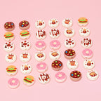 Dessert Acrylic Flat Beads 17mm Printed Cute Food Designs 10pcs 3
