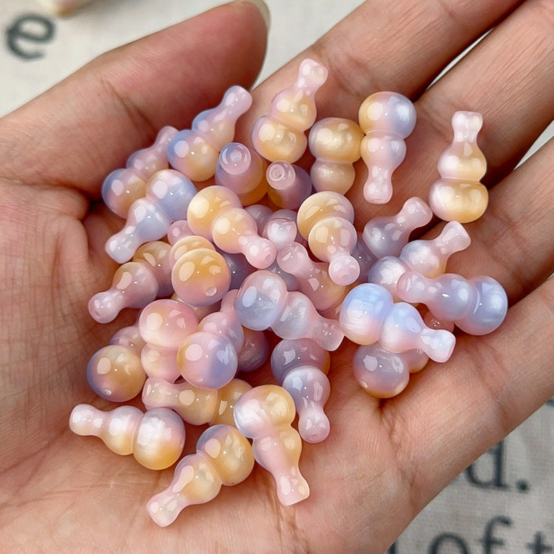 Imitation Agate Gourd Resin Beads 10mm Gradient Colors 10pcs 2