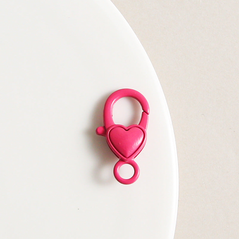 Zinc Alloy Heart Buckle Keychain Clasps 26mm Colorful 20pcs 10