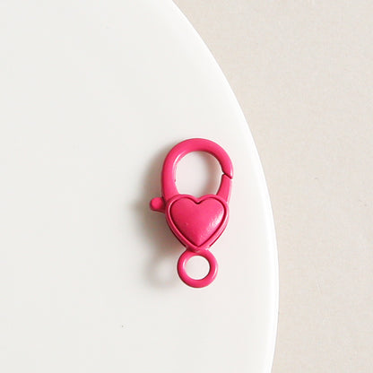 Zinc Alloy Heart Buckle Keychain Clasps 26mm Colorful 20pcs 10
