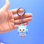 Silicone Owl Keychain Cute Wild Animal Charm Pastel Colors 6