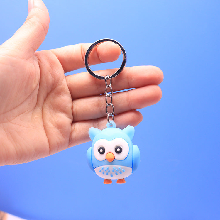 Silicone Owl Keychain Cute Wild Animal Charm Pastel Colors 6