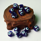 Evil Eye Resin Square Beads 12-18mm Deep Blue Glossy 20pcs 3