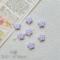 Star Metal Beads 12mm Baking Painted Plaid Pattern 10pcs 10