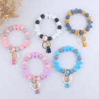 Bow Silicone Bead Wristlet Keychain Vibrant Colors 14cm