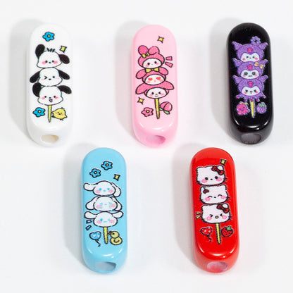 Printed Square Acrylic Beads 20mm Sanrio Candied Hawthorn Skewers 10pcs 6