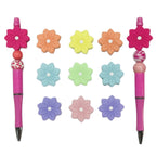 Silicone Focal Beads Flower Macaron Color Etched Petal Design 20pcs 5