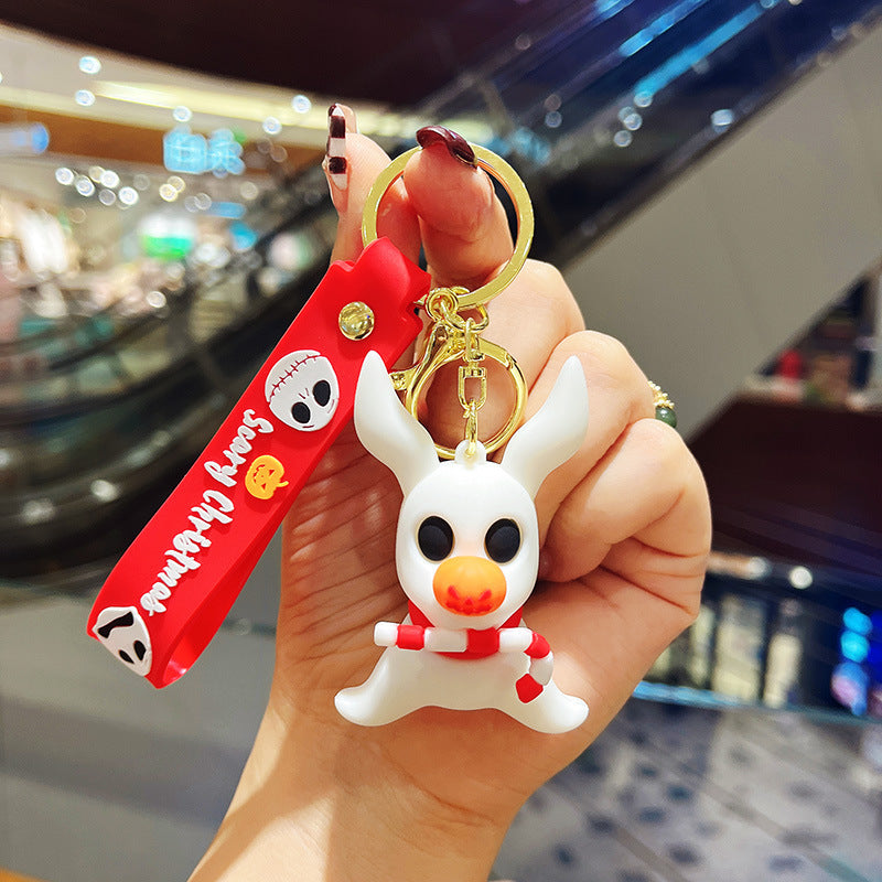 PVC Cartoon Halloween Couple Keychain Colorful Festive Charm 7