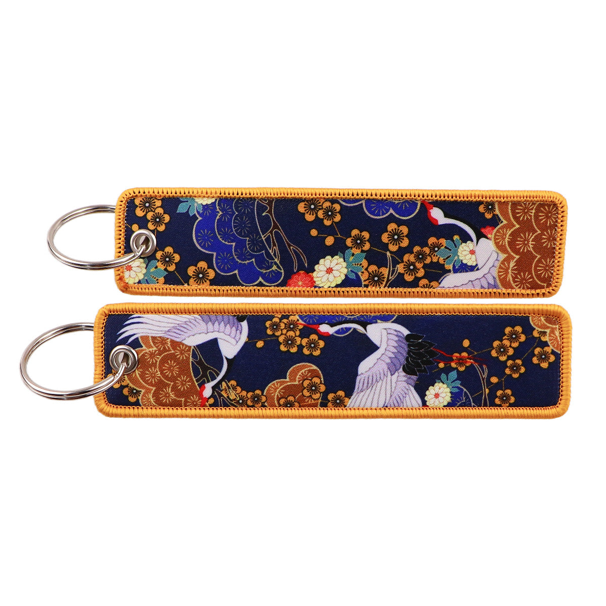 Double Sided Ukiyo Fabric Lanyard Keychain Japanese Motif 2pcs 14