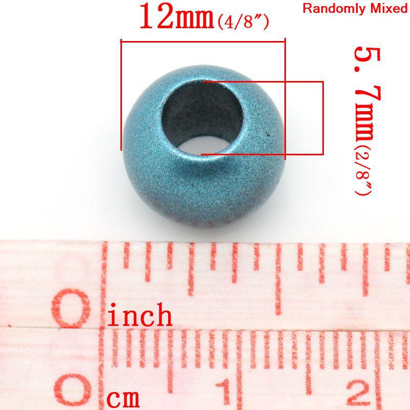 Acrylic Spacer Beads 12mm Metallic Large Hole 200pcs 3