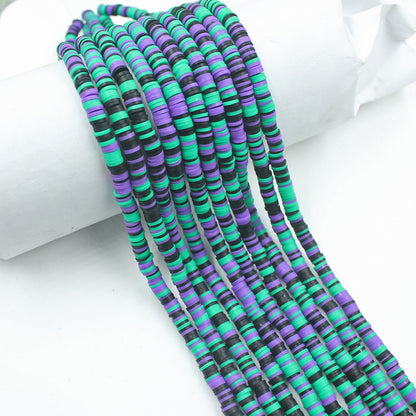 Flat Clay Beads 6mm Colorful Matte Polymer Spacer 10 Strands 39