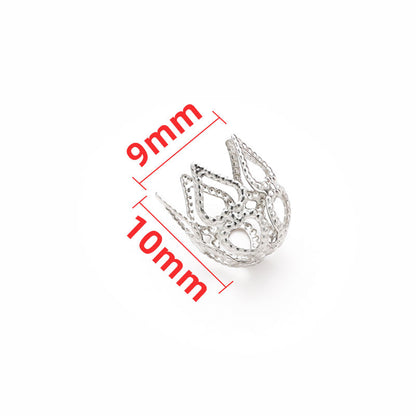 Stainless Steel Flower Metal Beads Vintage Style Bead Caps 100pcs 8