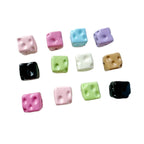 Square Metal Beads 8mm Baking Painted Cheese Cube Alloy 20pcs 3