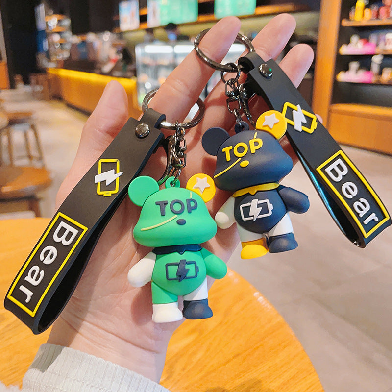 Cartoon Bear Couple PVC Keychain Colorful Urban Style 4
