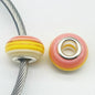 Acrylic Round Spacer Beads 14mm Rainbow Stripe Large Hole 50pcs 13