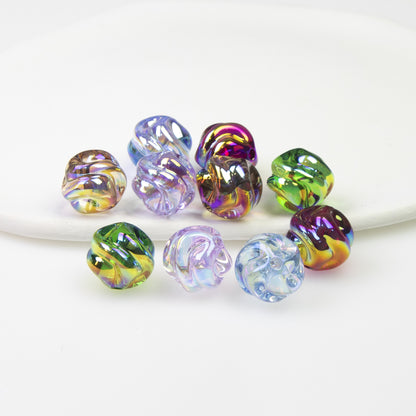 Transparent Twist Acrylic Beads 15mm 16mm Plated Assorted 20pcs 2