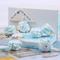 Hand Painted Acrylic Beads 16mm Blue Tone 10pcs 6