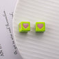 Warm Winter Color Series Heart Acrylic Square Beads 12.5mm 20pcs 10